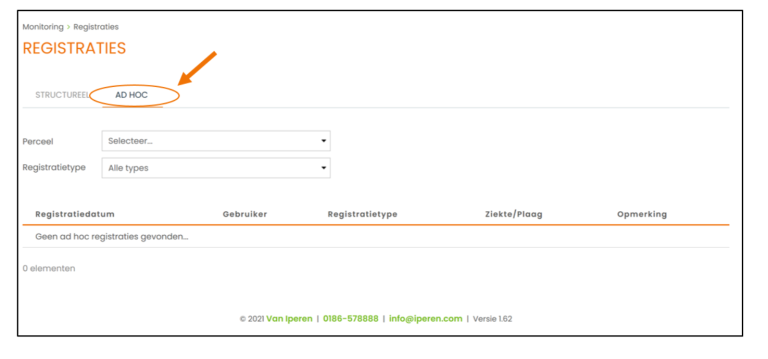 Afbeelding Mijn Iperen TIP – Ad hoc registraties